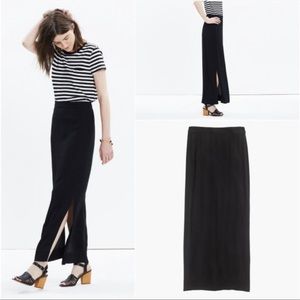 Madewell address black skirt with slits